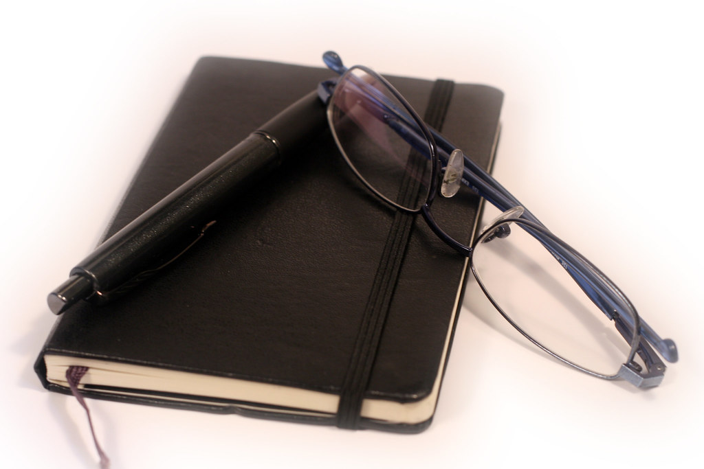 Diary and pen used for daily schedule planning